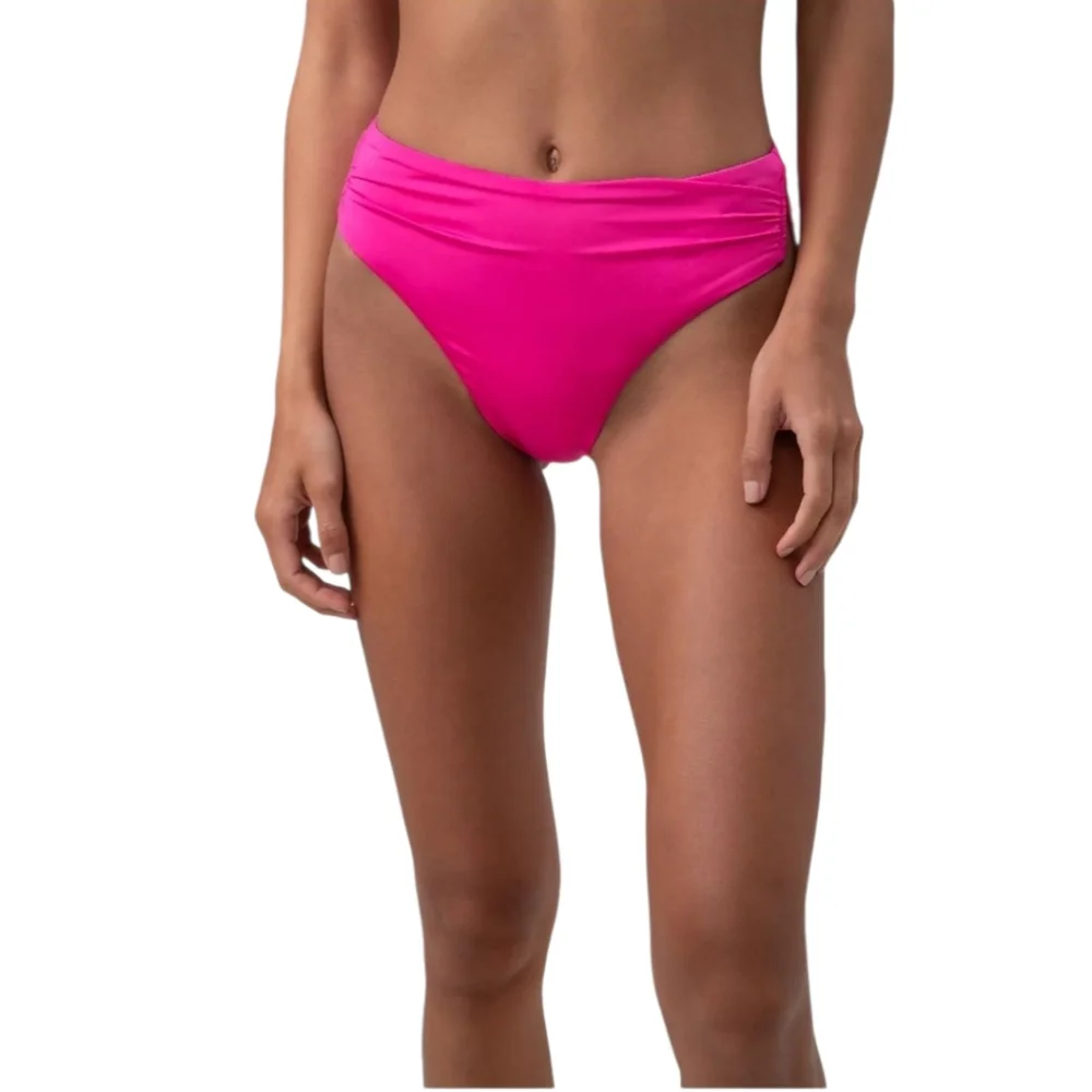 Trina Turk Monaco Solid High Waist Bottom Pink Size 4 - Picture 7 of 16